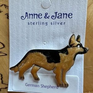 NEW Sterling Silver German Shepherd Pin by Anne and Jane